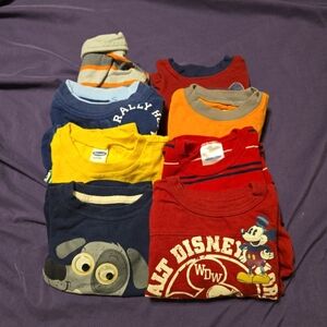 Multiples Kids Long Sleeve Tees - Red, Yellow, Blue, Gray